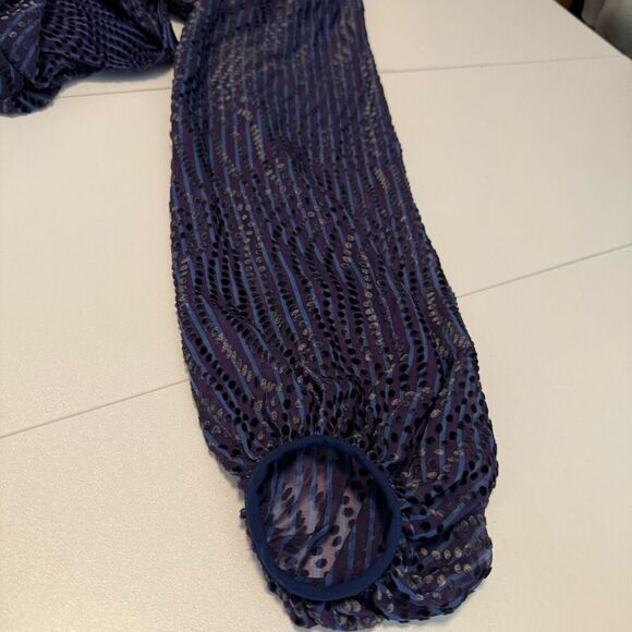 Tanya Taylor Ellette Purple Chiffon w/Velvet Polka Dots Dress Size S - Picture 8 of 16